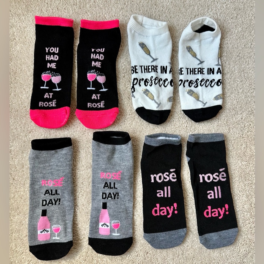 Rosé and Prosecco Lover Ankle Socks - Sockopath - Set of 4
